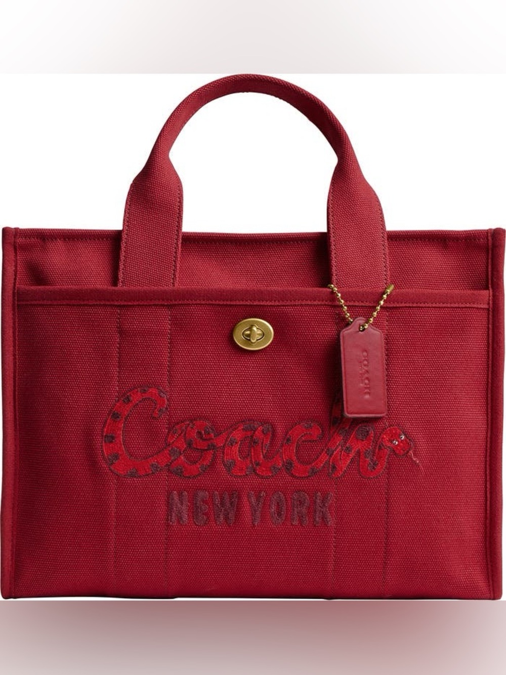 Coach New Year Cargo Tote Bag 26 With Coach Snake-CZ430